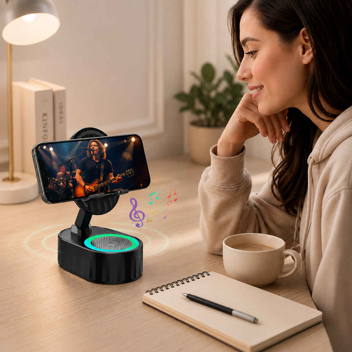 Soporte Magnético 2 en 1 con Parlante Bluetooth