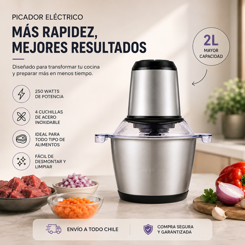 Picador Eléctrico 4 Cuchillas 2L