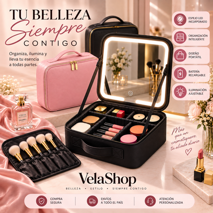 Cosmetiquero con Espejo LED | El Accesorio Perfecto para Toda Mujer