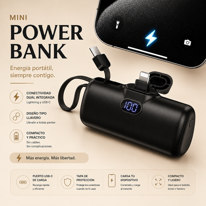 Mini Power Bank - Cargador Portátil Tipo Cápsul